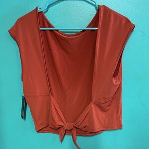 Wild Fable Rust Tie-Front Crop Top